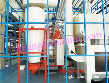 Xưởng sơn tĩnh điện - Công Ty TNHH Tư Vấn Thiết Kế Và Xây Dựng Nhôm Hoàng Kim